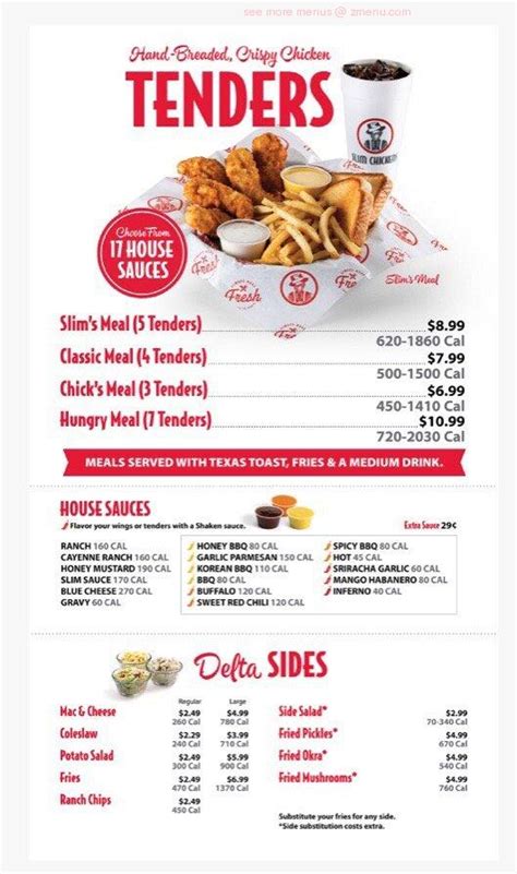 slim chick|slim chickens restaurant menu.